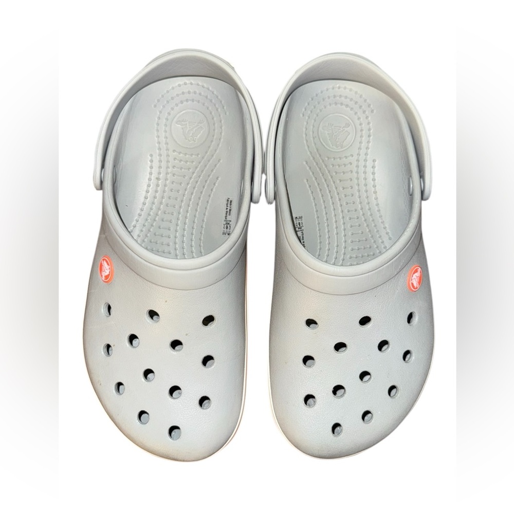 Crocs Crocband Clog Light Grey/Bright Coral Women’s Size 8 Men’s Size 6 - Picture 6 of 8